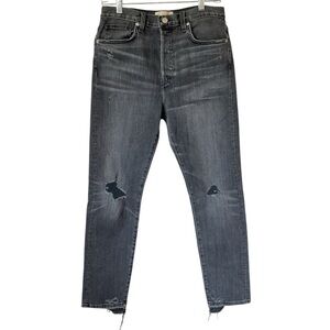 NWT CQY Distressed Icon Oblivian Gray Black Jeans Vintage Slim Size 30